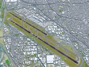 Osaka Airport 10km 3D Model
