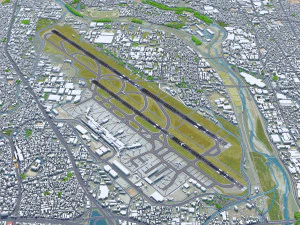 Osaka Airport 10km 3D Model