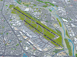 Osaka Airport 10km 3D Model