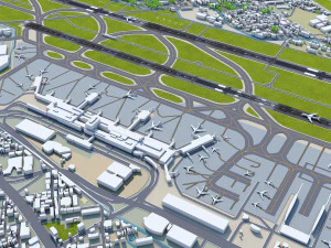 Osaka Airport 10km 3D Model