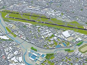 Osaka Airport 10km 3D Model