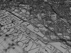 Osaka Airport 10km 3D Model