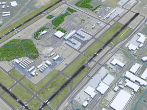 Aeroporto Internacional Piedmont Triad Greensboro 10 km Modelo 3D