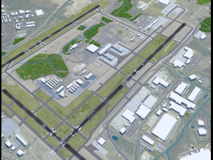 Piedmont Triad International Airport Greensboro 10km Modelo 3D