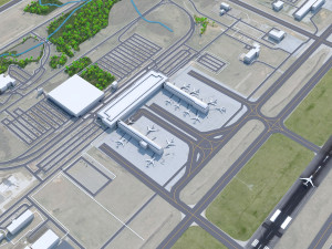 Piedmont Triad International Airport Greensboro 10km Modelo 3D