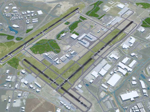 Piedmont Triad International Airport Greensboro 10km 3D Model