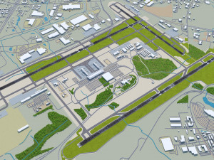 Piedmont Triad International Airport Greensboro 10km Modelo 3D