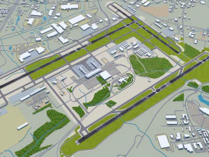 Piedmont Triad International Airport Greensboro 10km 3D Model