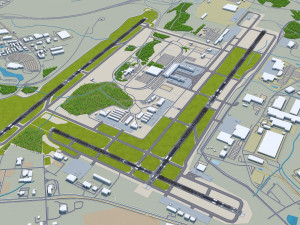 Piedmont Triad International Airport Greensboro 10km Modelo 3D