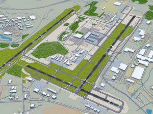 Piedmont Triad International Airport Greensboro 10km 3D Model