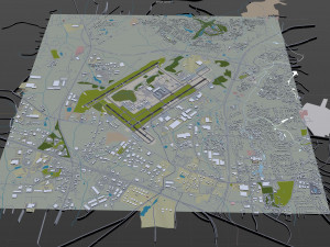 Piedmont Triad International Airport Greensboro 10km Modelo 3D