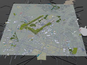 Piedmont Triad International Airport Greensboro 10km 3D Model