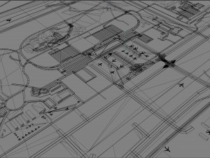 Piedmont Triad International Airport Greensboro 10km Modelo 3D