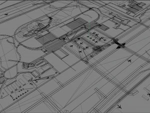 Piedmont Triad International Airport Greensboro 10km 3D Model