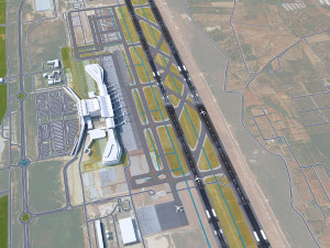 Rajiv Gandhi International Airport Hyderabad 10km 3D Model
