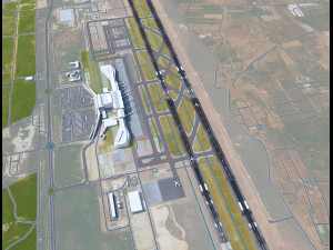 Rajiv Gandhi International Airport Hyderabad 10km 3D-Modell