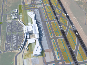 Rajiv Gandhi International Airport Hyderabad 10km 3D-Modell