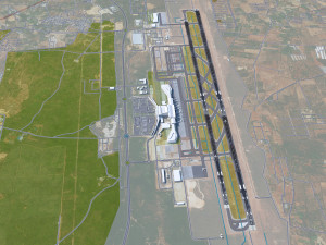 Rajiv Gandhi International Airport Hyderabad 10km 3D-Modell