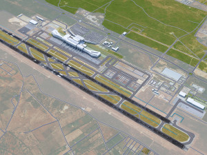 Rajiv Gandhi International Airport Hyderabad 10km 3D-Modell