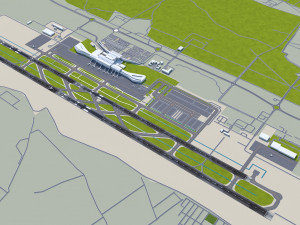 Rajiv Gandhi International Airport Hyderabad 10km 3D-Modell