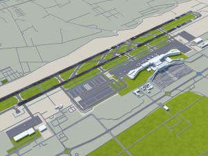 Rajiv Gandhi International Airport Hyderabad 10km 3D-Modell