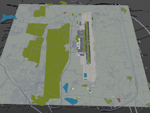 Rajiv Gandhi International Airport Hyderabad 10km 3D-Modell