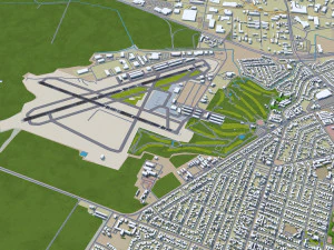 Salinas Muncipal Airport 10km 3D Model