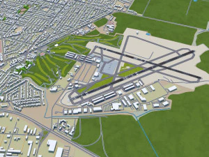Salinas Muncipal Airport 10km 3D Model