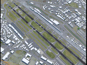 San Jose Airport 10km 3D Model