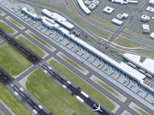 San Jose Airport 10km 3D Model