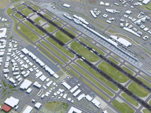 San Jose Airport 10km 3D Model