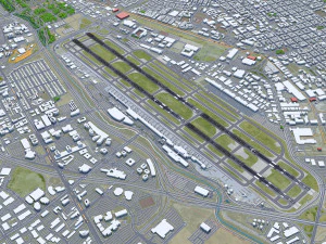 San Jose Airport 10km 3D Model
