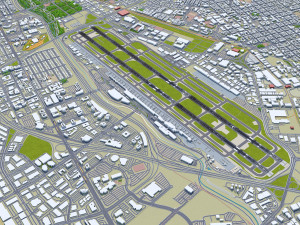 San Jose Airport 10km 3Dモデル