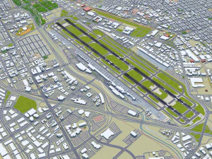 San Jose Airport 10km 3D Model