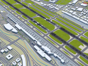 San Jose Airport 10km 3D Model