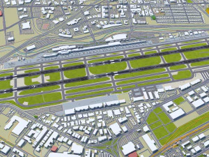 San Jose Airport 10km 3D Model