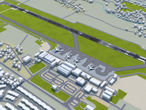 Sarajevo Airport 10km Modello 3D