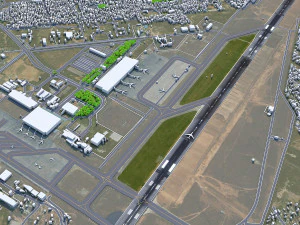 Międzynarodowe lotnisko Sardar Vallabhbhai Patel w Ahmadabadzie 10 km Model 3D