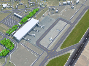 Sardar Vallabhbhai Patel International Airport Ahmedabad 10km 3D Model