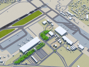 Sardar Vallabhbhai Patel International Airport Ahmedabad 10km 3D Model