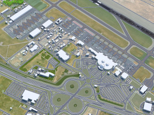 Sharjah Airport 10km Modèle 3D
