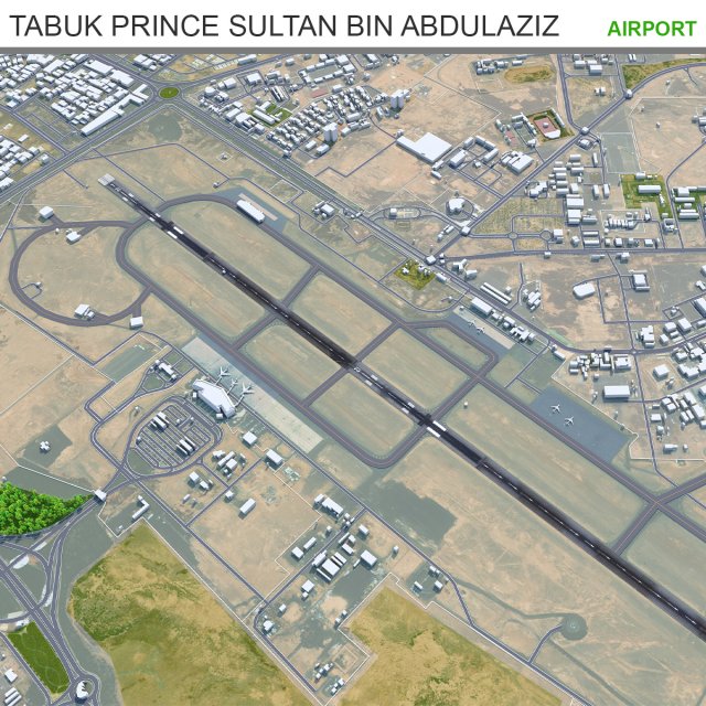 Tabuk Prince Sultan Bin Abdulaziz Airport 12km Modèle 3D .c4d .max .obj .3ds .fbx .stl .blend 