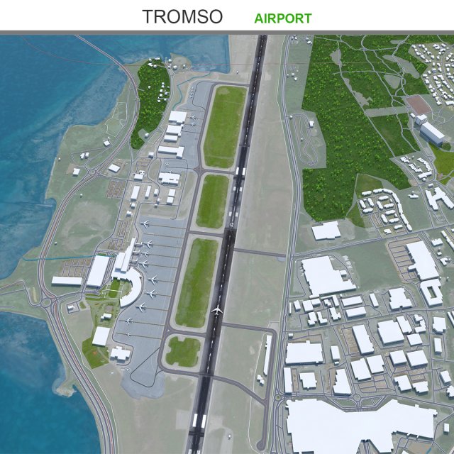 Tromso Airport 12km Modelo 3D .c4d .max .obj .3ds .fbx .stl .blend 