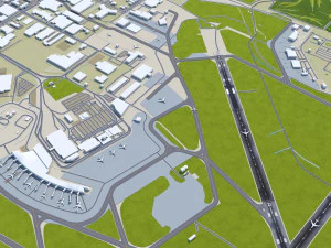 Winnipeg Airport 10km 3D Model