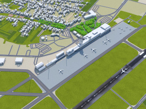 Zagreb Franjo Tudjman Airport 10km 3D-Modell