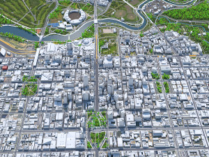 Adelaide Downtown city australia 8km 3D Model