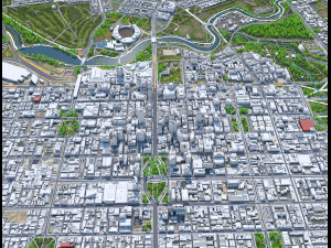 Adelaide Downtown city australia 8km 3D Model