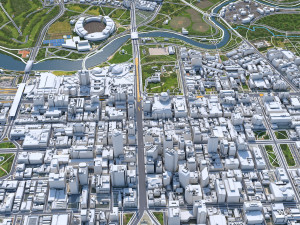 Adelaide Downtown city australia 8km 3D Model