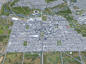 Adelaide Downtown city australia 8km 3D Model