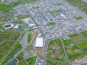 Adelaide Downtown city australia 8km 3D Model